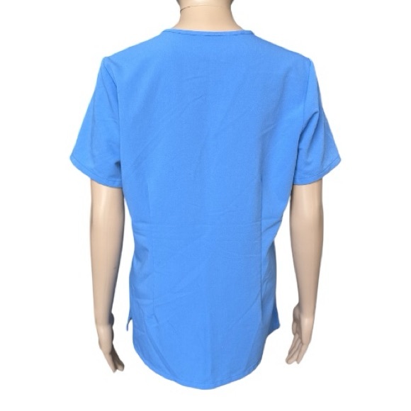 Figs Women's Short Sleeve Blue V-Neck Scrub Top Size S - Picture 2 of 2